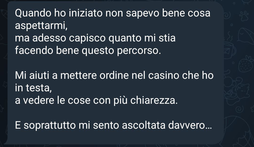 Feedback text therapy — chiarezza mentale